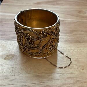 Antique Gold Embossed Cuff Bracelet